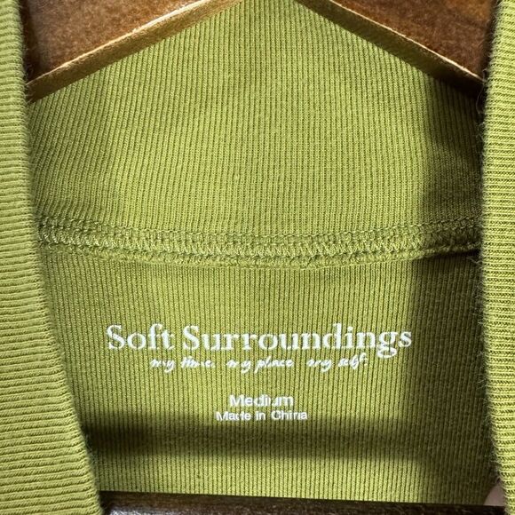 Soft Surroundings Cardigan Sweater Womens Medium M Green Snap Front Pockets Long - Picture 6 of 9